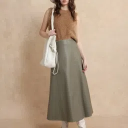RAREISM Olive Polyester Tie-Dye Skirt image 5