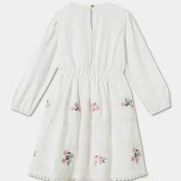 R&B Kids White Embroidery Regular Fit Dress image 2