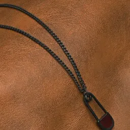 The Bro Code Black Safety Pin Charm Pendant Necklace For Men-picture-2