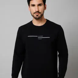 Cantabil Black Regular Fit Round Neck Sweatshirt-picture-18