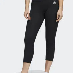 adidas Black Logo Print Sports Tights-picture-31
