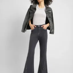 Forever 21 Black Blended Flared Fit Jeans image 5