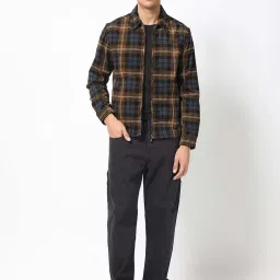 Rare Rabbit Black Relaxed Fit Checks Shaket image 5