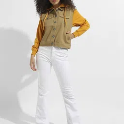 Campus Sutra Women Colourblocked Lightweight Biker Jacket-image-53