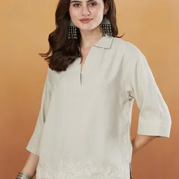 MOKOSH Women Embroidered Kurta-image-12