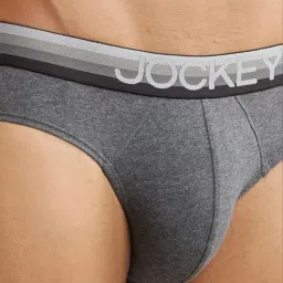 Jockey US07 Charcoal Super Combed Cotton Briefs with Ultrasoft Waistband image 5