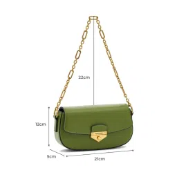 Miraggio Green Moira Medium Faux Leather Shoulder Bag image 5