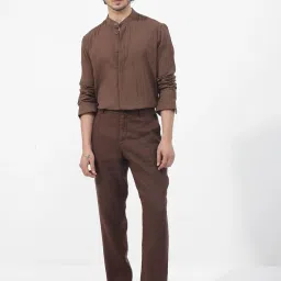 Rare Rabbit Brown Regular Fit Solid Shirt image 5