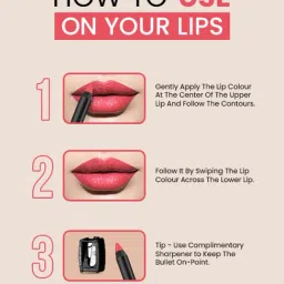 Colors Queen Color It All Lip Crayon Lipstick with Sharpener 03 Peach Love - 3.5 gm image 5