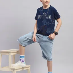 Monte Carlo Kids Blue Printed T-Shirt image 5