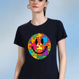 Moda Rapido Women Printed Bio Finish Applique T-shirt-picture-36