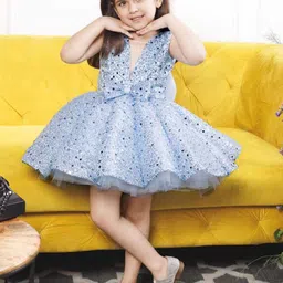 The Lush Affair Girls Embellished Print Net Fit & Flare Maxi Dress image 4