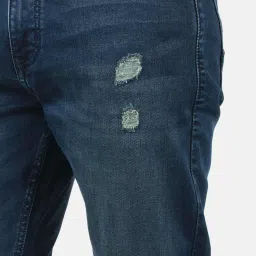 Duke Tint Green Slim Fit Distressed Stretchable Jeans image 5