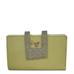 Baggit Tilling Auplin Green Solid Bi-Fold Wallet for Women-picture-31