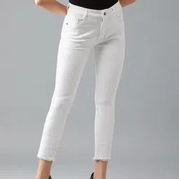 DOLCE CRUDO White Mid Rise Jeans-image-36