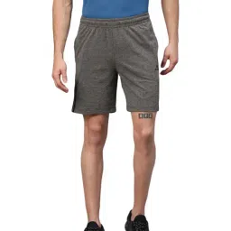 ALCIS Grey Cotton Regular Fit Self Pattern Sports Shorts-picture-34