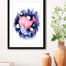 999Store Multicolor MDF Dolphin Printed Paper Wall Painting - Set of 1-picture-22