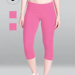 Lyra Pink Cotton Capris - Pack Of 2-image-35