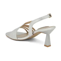 Flat N Heels Women's Silver Back Strap Stilettos image 5