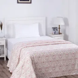 Maspar Rustic Clash Senna Printed Red 318 TC Cotton Blend Single Size Bed Cover-picture-16