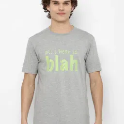 Forever 21 Grey Cotton Regular Fit Printed T-Shirts-image-6