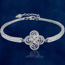Taraash 92.5 Sterling Silver Floral Bracelet for Women-picture-38