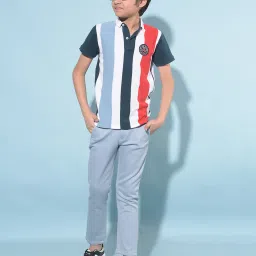 Crimsoune Club Kids Multicolor Color Block Polo T-Shirt image 5