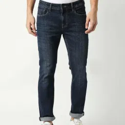 Dragon Hill Blue Slim Straight Jeans-image-18