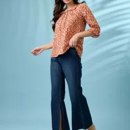 Globus Red Regular Fit Printed Top image 5