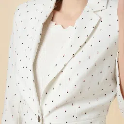 Allen Solly White Regular Fit Printed Blazer image 5