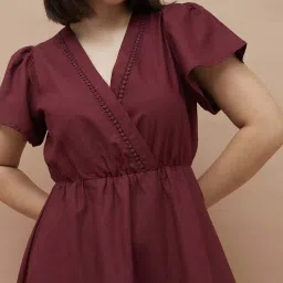 Code By Lifestyle Maroon Regular Fit Dress image 5