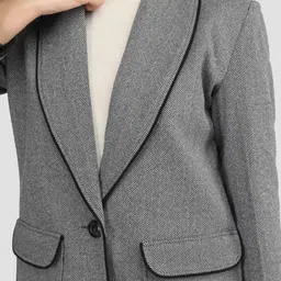 Plagg Women Textured Single-Breasted Overcoat image 3