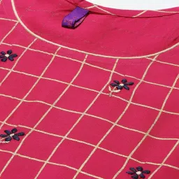 Stylum Pink Embroidered Kurta with Dupatta image 5