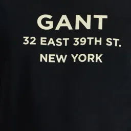 GANT Men Typography Printed Black Round Neck Cotton T-shirt image 5