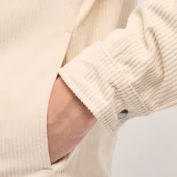 The Bear House Cream Polyester Regular Fit Textured Casual Jacket image 5