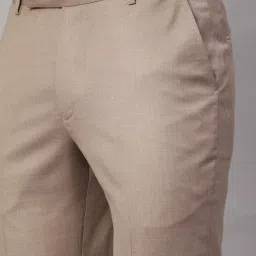 Cantabil Beige Regular Fit Texture Trousers image 5