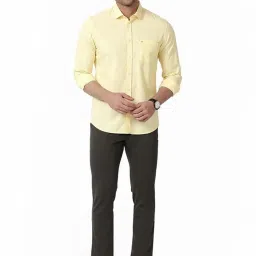 Basics Yellow Slim Fit Shirt image 5