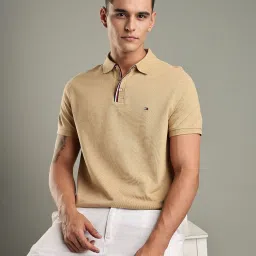 Tommy Hilfiger Classic Khaki Regular Fit Cotton Polo T-Shirt image 5