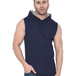 Blisstone Men Solid Hooded Cotton Slim Fit T-shirt-picture-31