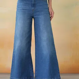 Flying Machine Women Wide Leg High-Rise Light Fade Stretchable Jeans-picture-34