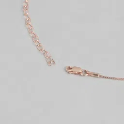 Zavya 925 Silver Floral Radiance Rose Gold-Plated CZ Pendant with Chain for Women image 5