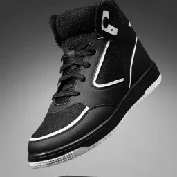 The Souled Store Men's Apex Highs Black Ankle High Sneakers-image-34