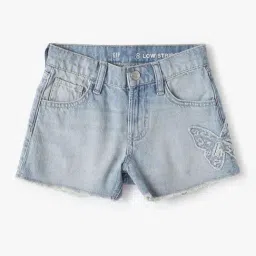 GAP Girls Blue Cotton Solid Shorts-picture-33