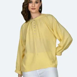 Zink London Light Yellow Regular Fit Top-picture-15