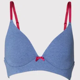 Van Heusen Comfort Fit Anti Bacterial Padded Solid Live-In Bra - Denim M�lange image 4
