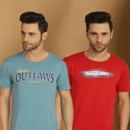 Vimal Jonney Blue & Red Regular Fit Printed T-Shirt-picture-30