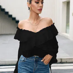 Stylecast X Slyck Layered Tiered Crop Top image 5