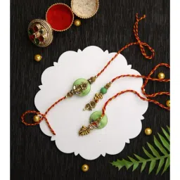 Aapno Rajasthan Floral Bhaiya Bhabhi Rakhi Set-image-83