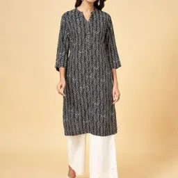 Rangmanch by Pantaloons Black Printed Straight Kurta-picture-21