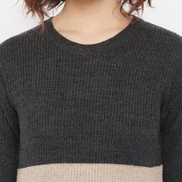 Crimsoune Club Grey & Beige Slim fit Sweater image 5